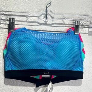 Victoria's Secret VXS Sports Bra Womens 32B Blue Green Mesh Adjustable Strap